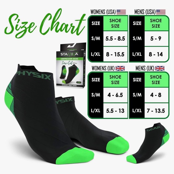 CHOICE of NIB PHYSIX GEAR SPORT Compression Socks LOW-CUT UNISEX S/M - Picture 3 of 8